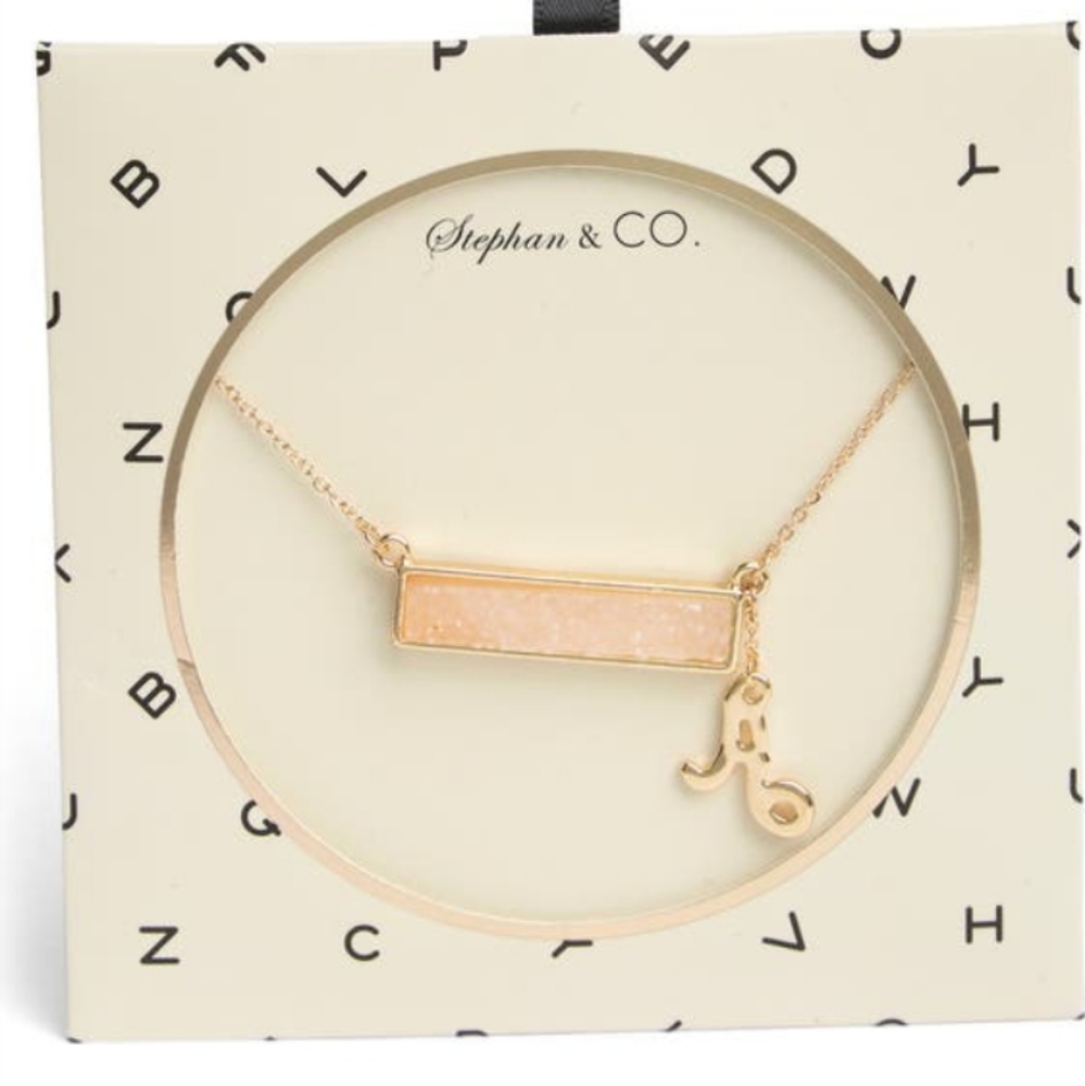 New Nordstrom Stephan and Co Triple Drusty Initial necklace